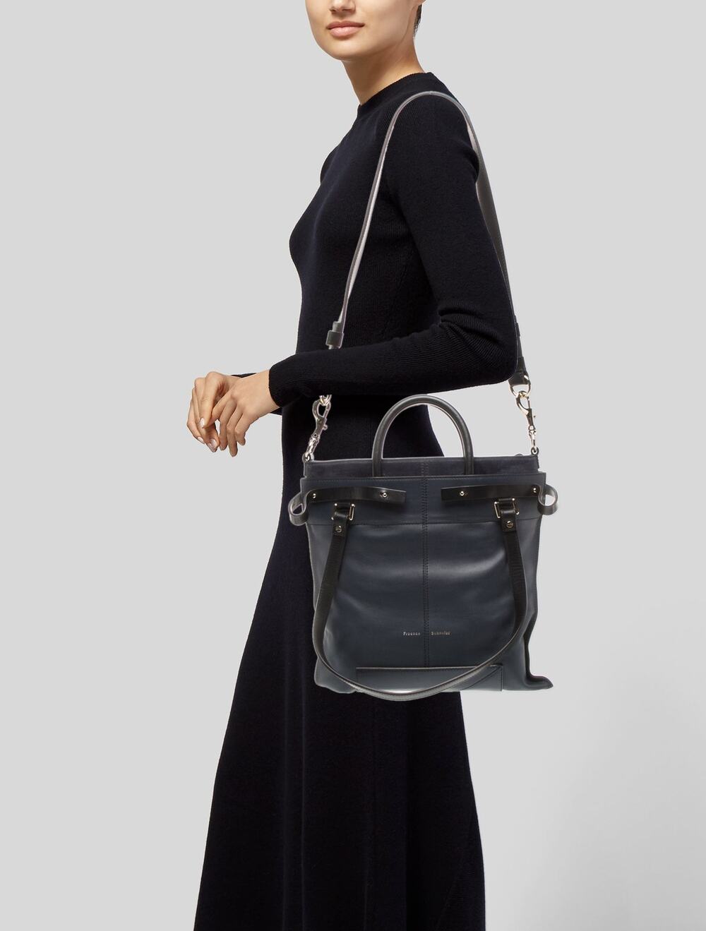 Proenza Schouler Blue Leather Top Handle Crossbody Bag Travel Professional